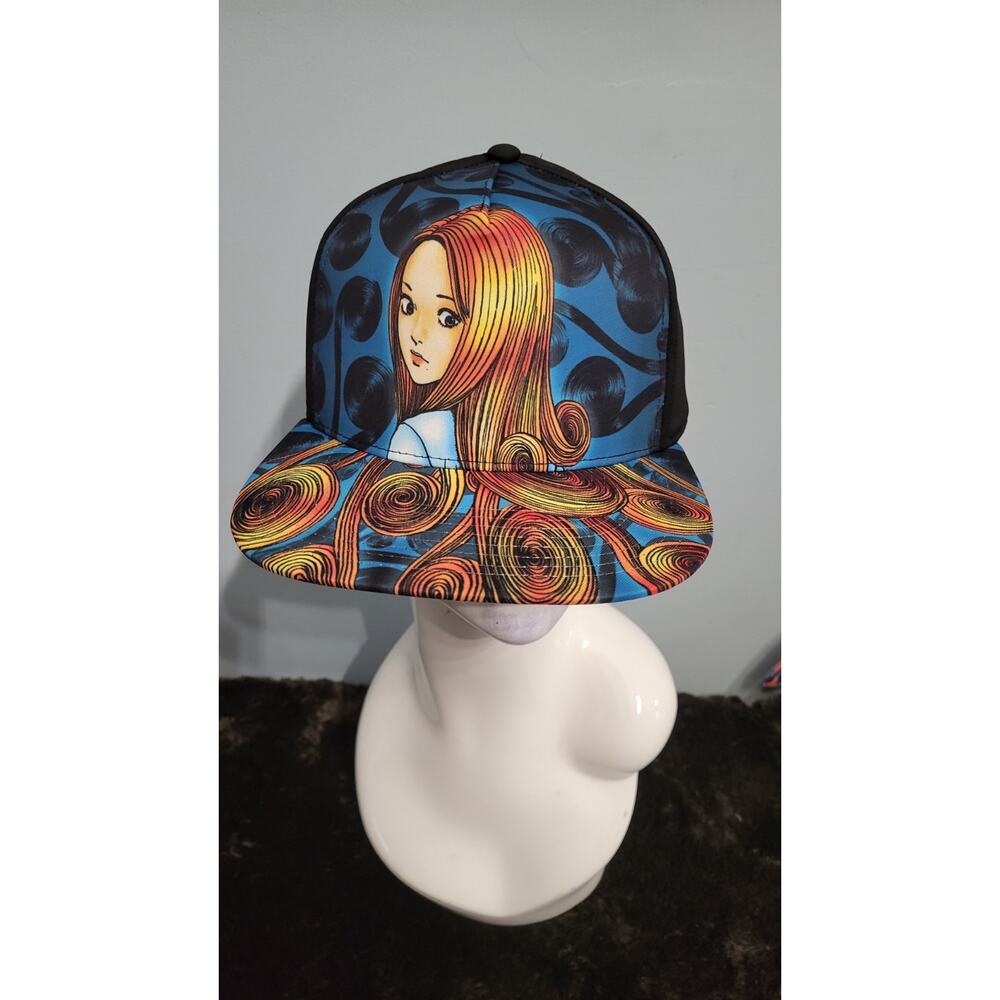 Junji Ito Uzumaki Snapback Hat Kirie Goshima Spiral Horror Manga Black New